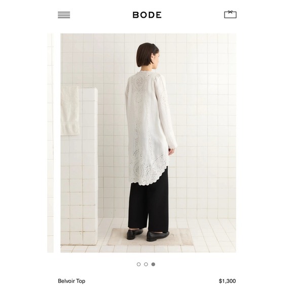 Bode Belvoir Top. 100% Linen $1300. NWT Size M - Picture 3 of 16